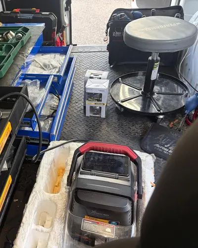 Inside the SOS van: a key programming tablet, parts organizers and tools