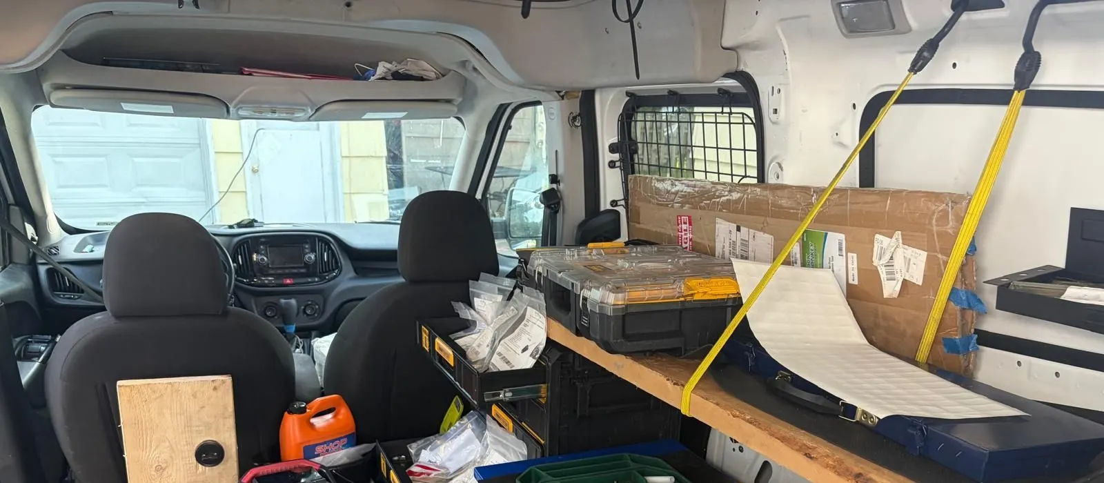 Inside the SOS van: tool chests, drawers of parts and power tools